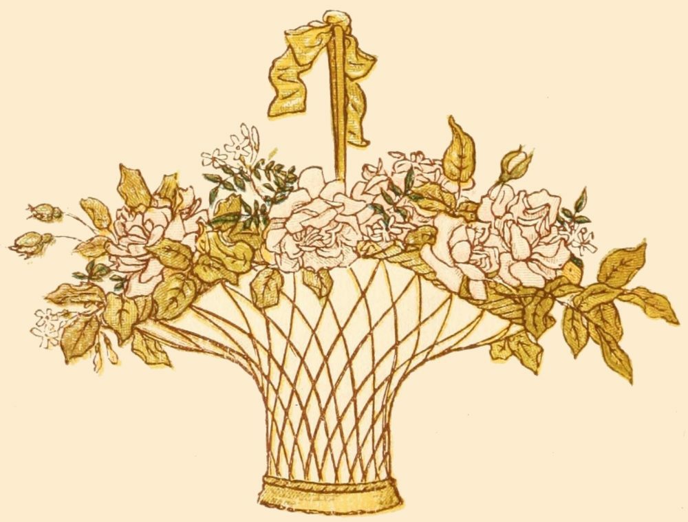 drawing of basket of roses