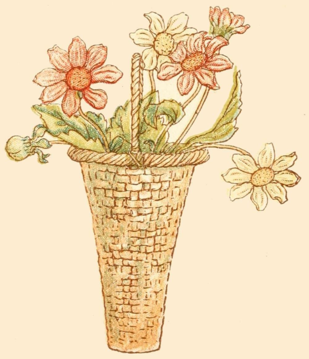 drawing of a small flower basket