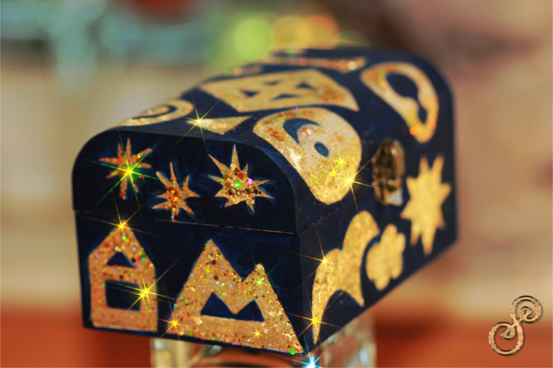 Sparkling Magic Box with Energy Symbols