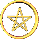 Pentagram Protection Symbol large Gold