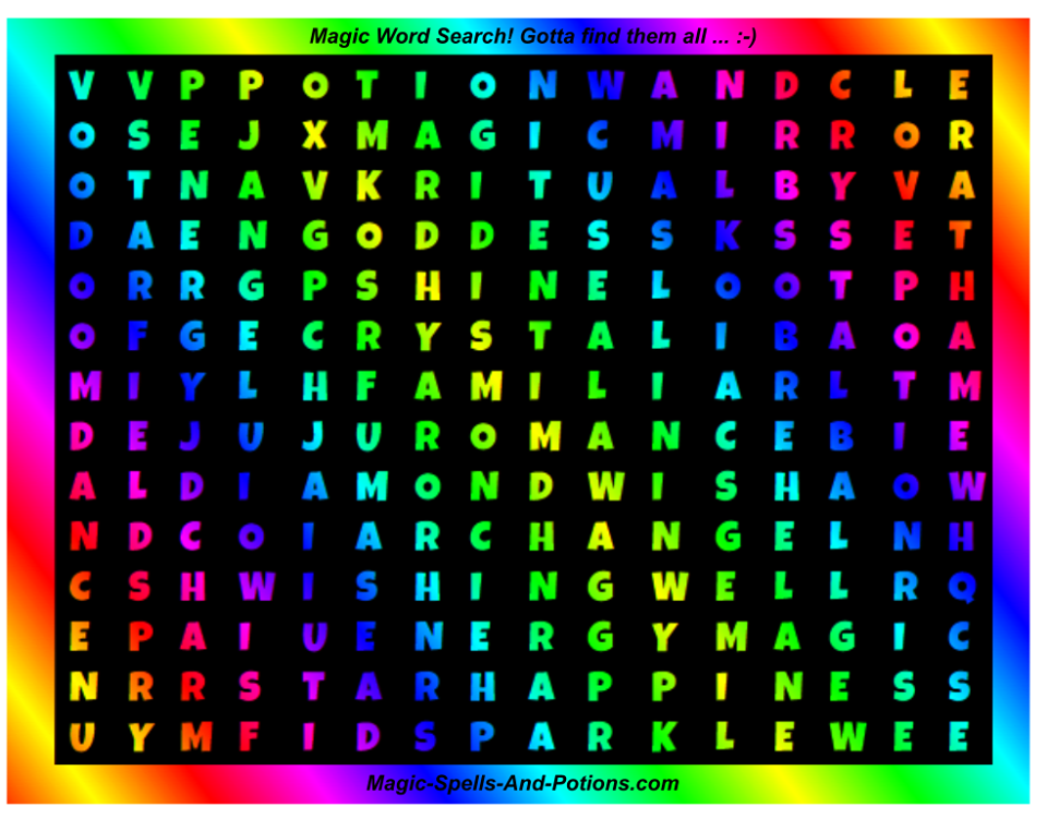 Magic Word Search Find Magic Words