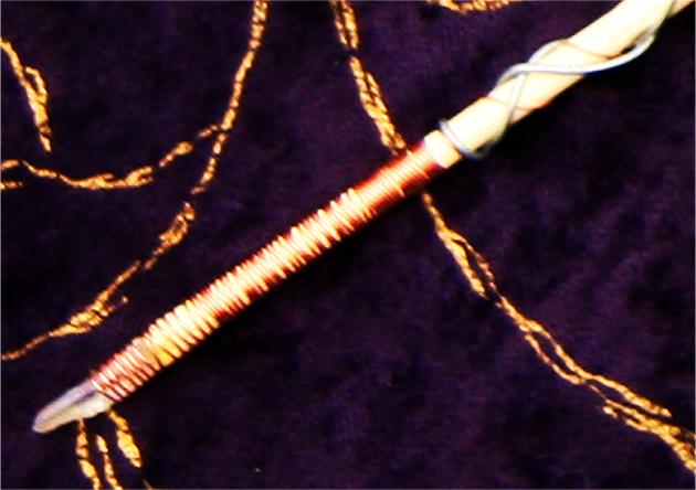 Copper wrap round a simple magic wand
